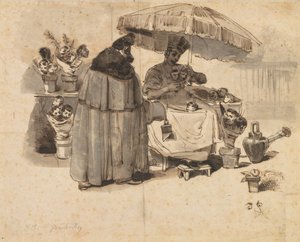 Studie voor "Au Bouquet de persil" door Jean Jacques Grandville