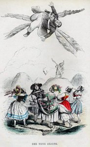 De nieuwe Icarus, 1840s door Jean Jacques Grandville