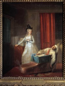 Charlotte Corday vermoordt Jean Paul Marat (1743-1793) op 13 juli door Jean Jacques Hauer