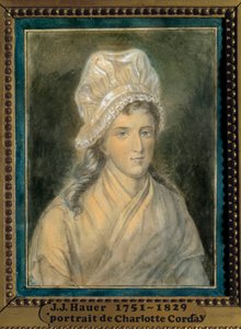 Portret van Charlotte Corday (1768-1793) door Jean Jacques Hauer