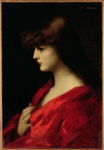 Studie van een vrouw in rood, begin jaren 1890 door Jean Jacques Henner