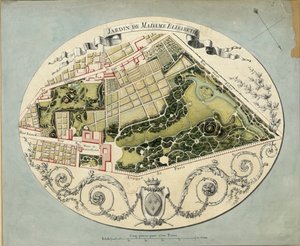 Plan van het landgoed Montreuil van Madame Elisabeth, 1788 door Jean Jacques Huvé