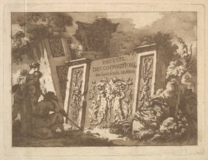 Frontispice, uit Recueil de Compositions par Lagrenée Le Jeune Collection of Compositio..., 1782 door Jean Jacques Lagrenee
