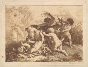De jonge oogsters en de geit, in een album