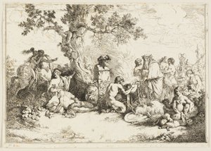 Offer aan de god Pan door Jean Jacques Lagrenee