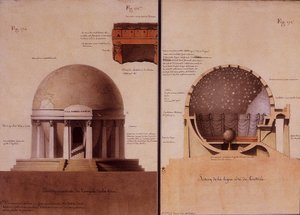 De Tempel van de Aarde - Verhoging en Snede door Lequeu door Jean Jacques Lequeu