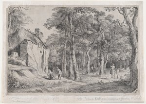 Cottage bij de ingang van een bos, 1772 door Jean Jacques de Boissieu