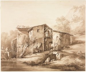 Landschap met watermolen, ca. 1790 door Jean Jacques de Boissieu