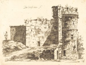 Ruïnes van het Château Saint-Chamond, Loire door Jean Jacques de Boissieu