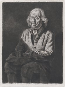 Zittende bedelaar: Portret van oude Girard, een boer uit Chasselay door Jean Jacques de Boissieu