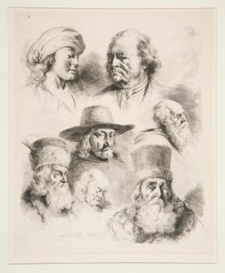 Zeven portretkoppen door Jean Jacques de Boissieu