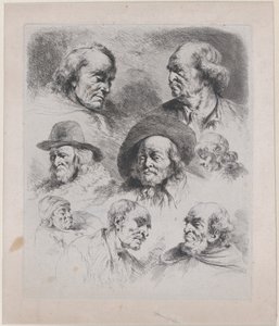 Studie van Acht Hoofden door Jean Jacques de Boissieu