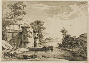 De Oude Toren aan de Rand van een Rivier door Jean Jacques de Boissieu