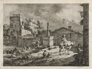 Uitzicht op Saint-Andeol door Jean Jacques de Boissieu