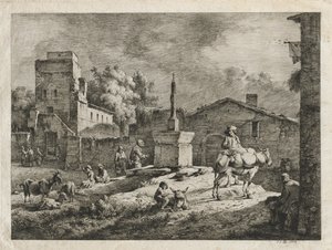 Uitzicht op Saint-Andeol, 1774 door Jean Jacques de Boissieu