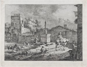 Uitzicht op Saint-Andéol, 1774 door Jean Jacques de Boissieu