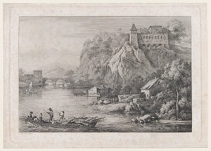 Uitzicht op het klooster van de blootsvoetse karmelieten in Lyon, 1807