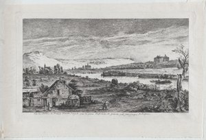Zicht op het kasteel van Madrid, nabij Parijs, 1764