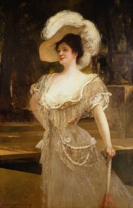 Een portret van mevrouw door Jean Joseph Benjamin Constant