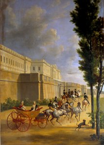 Vertrek van Napoleon (1769-1821) en Marie Louise (1791-1847) voor de jacht in Compiegne in 1811. Schilderij door Joseph Bidault (1758-1846) 1811 door Jean Joseph Bidault