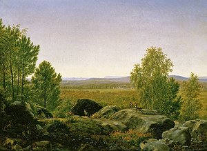 Landschap bij zonsopgang