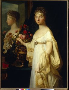 Portret van de keizerin van Rusland Elisabeth Alexeievna, prinses Louise Augusta van Baden door Jean Laurent Monnier