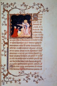 Hertog Jan I van Berry (1340-1416) voor de Heilige Drie-eenheid. Miniatuur uit het manuscript (ms. lat. 18014) 