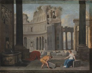 Theseus vindt het zwaard en de sandalen van zijn vader