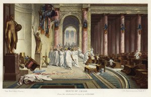 De dood van Caesar (chromolitho)
