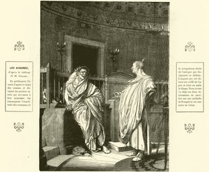 Twee Auguren, priesters van het oude Rome door Jean Leon (after) Gerome