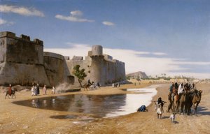 Een Arabische Karavaan buiten een Versterkte Stad, ca. 1895