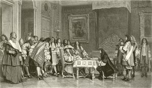 Molière aan het ontbijt met Lodewijk XIV door Jean Leon Gerome