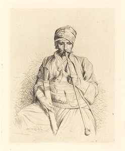 Zittende Arabier met pijp door Jean Leon Gerome
