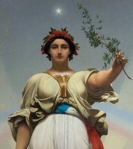 De Republiek door Gerome Jean Leon (1824 - 1904) (allegorie - 1848); Mairie des Lilas door Jean Leon Gerome