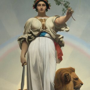 De Republiek door Gerome Jean Leon (1824 - 1904) (allegorie - 1848); Mairie des Lilas door Jean Leon Gerome