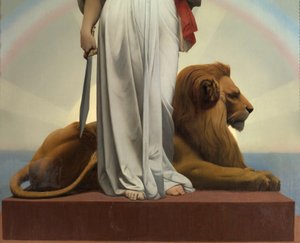 De Republiek door Gerome Jean Leon (1824 - 1904) (allegorie - 1848); Mairie des Lilas
