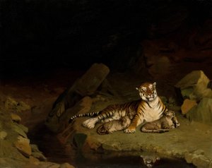 Tijger en Welpen, ca. 1884 door Jean Leon Gerome