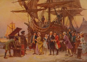 Franklins terugkeer naar Philadelphia, c.1930 door Jean Leon Gerome Ferris