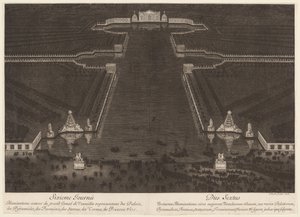 Verlichtingen rond het Grote Kanaal van Versailles door Jean Lepautre