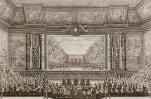 De feesten van Liefde en Bacchus door Jean-Baptiste Lully uitgevoerd in 1668 in het Kleine Park van Versailles, tijdens het festival in opdracht van door Jean Lepautre