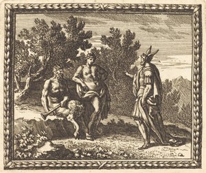 Midas met Apollo en Pan door Jean Lepautre