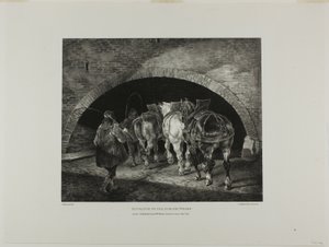 Ingang tot de Adelphi Wharf, plaat 11 uit Various Subjects Drawn from Life and on Stone (De Engelse Suite)