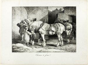 Boerderij Paarden door Jean Louis André Théodore Géricault
