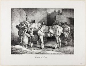Boerderij Paarden door Jean Louis André Théodore Géricault