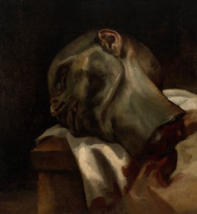 Hoofd van een geguillotineerde man door Jean Louis André Théodore Géricault