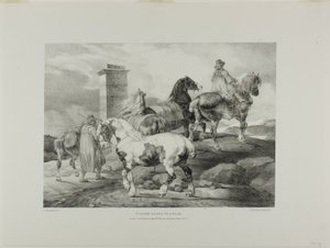 Paarden die naar een kermis gaan, plaat 3 uit diverse onderwerpen getekend uit het leven en op steen (De Engelse Suite)