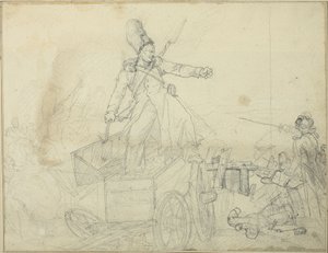 Studie voor artillerie caisson door Jean Louis André Théodore Géricault