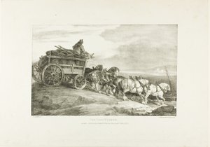 De kolenwagen, plaat 7 uit Diverse onderwerpen Getekend uit het leven op steen door Jean Louis André Théodore Géricault