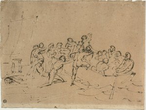 De redding van de overlevenden van het vlot van de Medusa door Jean Louis André Théodore Géricault