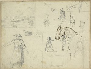 Diverse studies door Jean Louis André Théodore Géricault